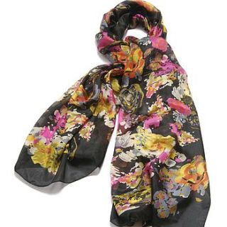large 'wild flower' pure silk scarf by wonderland boutique