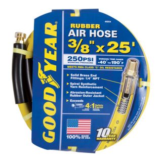 Goodyear Rubber Air Hose — 3/8in. x 25ft., 250 PSI, Model# 46504  Air Hoses   Reels