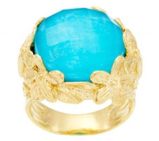 Or Paz 14K Yellow Gold Plated Sterling Turquoise Doublet Ring —