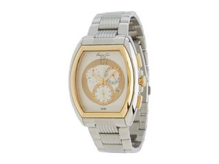 Kenneth Cole KC9165 Classic Yellow Gold Bezel Barrel Case Watch Gold/Silver White Dial