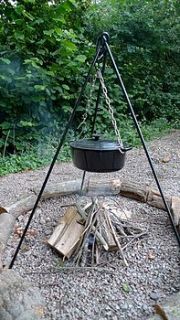 campfire cooking tripod by green rabbit