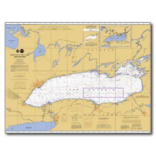 Lake Ontario Nautical Chart Postcards
