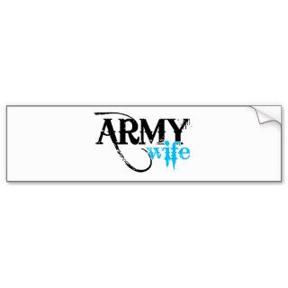 Light Blue Army Wife Bumper Stickers