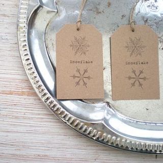 snowflake christmas gift tags by edgeinspired