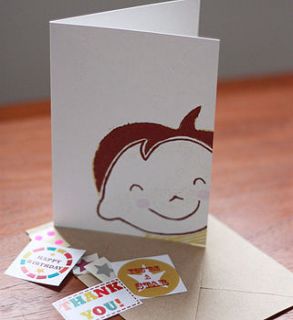 cheeky boy card with stickers by owl & cat designs