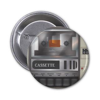 cassette tape player pinback buttons