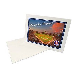 Chicago Cubs Wrigley Field at Dusk Birthday Card Sports & Outdoors