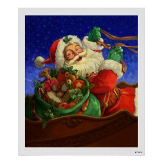 Santa in Sleigh Poster