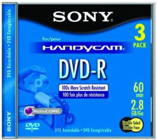 Sony 2.8GB Camcorder 8cm Double Sided DVD R   3Pack —