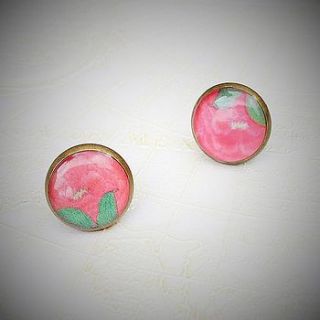 flower print ear studs by edition design shop