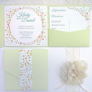 confetti pocketfold wedding invitation by ink pudding