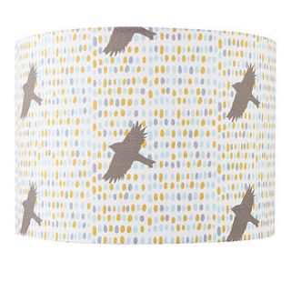 grey brambling bird lampshade by particle press and the thousand paper cranes
