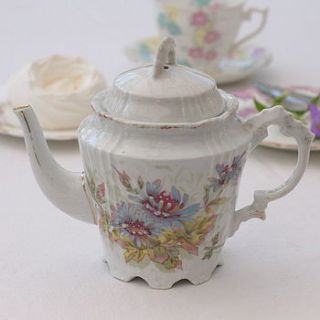 hand painted antique teapot by magpie living