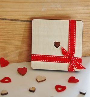 wooden heart coasters by my blue dog