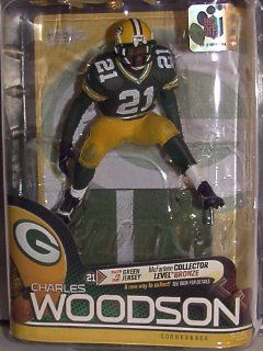 2010 MCFARLANE NFL SERIES 25 CHARLES WOODSON GREENBAY PACKERS #21 GREEN JERSEY VARIANT COLLECTOR LEVEL BRONZE CHASE NUMBER #1891/3000 FOOTBALL FIGURE Toys & Games