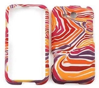 HTC FreeStyle Red/Orange/Purple Zebra Print Hard Case/Cover/Faceplate/Snap On/Housing/Protector Cell Phones & Accessories