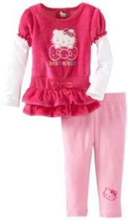 Hello Kitty Baby girls Infant Big Bow Tunic Legging Set, Fuchsia Purple, 12 Months Infant And Toddler Pants Clothing Sets Clothing
