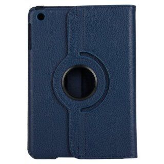 360 Rotating Pu Leather Protective Stand Case Cover Skin for Ipad Mini Dark Blue Cell Phones & Accessories