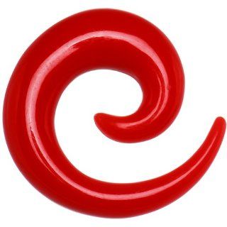 00 Gauge Red Acrylic Spiral Taper Jewelry