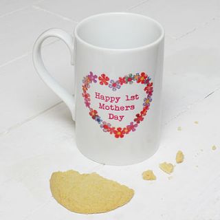 personalised mother's day heart mug by snapdragon
