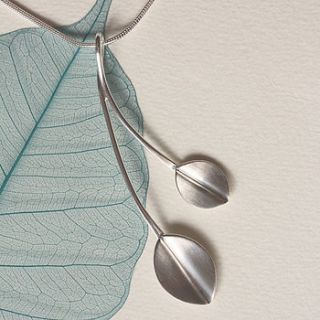 elegant silver leaves necklace by louise mary designs