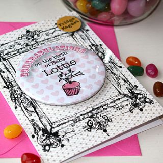 personalised magnet new baby card by bedcrumb
