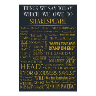Things We Say Today Which We Owe To Shakespeare Poster