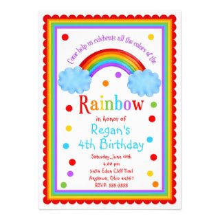 Rainbow Birthday Party Invitation