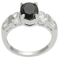 Tressa Silvertone Oval and Baguette cut Cubic Zirconia Ring Cubic Zirconia Rings