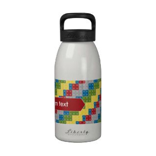 Pop Art Pattern Colorful Bricks for Boys Water Bottles