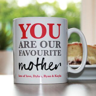 personalised 'favourite mother' mug by a type of design
