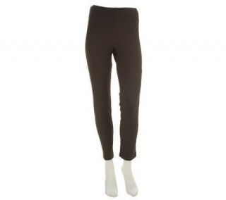 Women with Control Regular Ankle Pants with Back Seam & Bottom Slits —