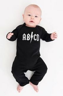 abcd babygrow in the style of acdc by nappy head