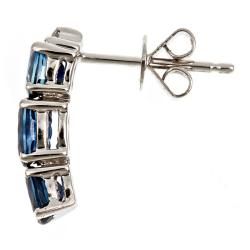 D'Yach 14k White Gold Blue Sapphires and Diamond Earrings D'Yach Gemstone Earrings