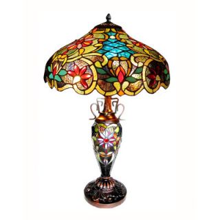Chloe Lighting Tiffany Style Victorian Double Lit Table Lamp with 30