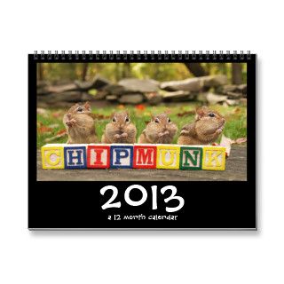 Crazy Cute Chipmunks 2013 Calendar