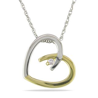 Miadora 14k Two tone Gold Diamond Heart Necklace (G H, I1 I2) Miadora Diamond Necklaces
