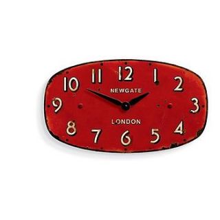 newgate retro shop wall clock vintage red by lytton and lily vintage home & garden