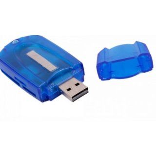 Fast shipping + free tracking number,Multi / All in one USB 2.0 Multifunction Memory Card Reader,Read Directly SD/TF/MS/M2 card  Blue Computers & Accessories