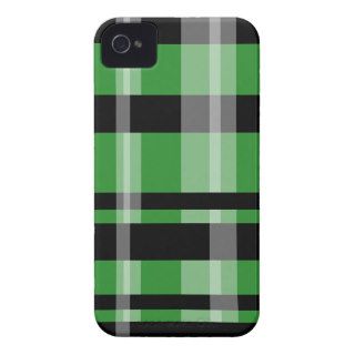 Bold Stripe Pattern   modern plaid   green black iPhone 4 Cases