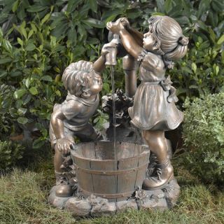 Boy and Girl Water Fountain without Light