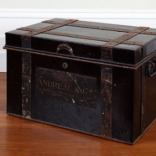 vintage metal trunk by blanche dlys designs