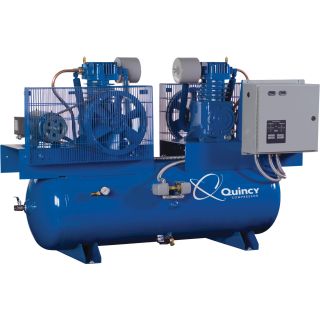 Quincy Air Compressor — Duplex, 7.5 HP, 460 Volt 3 Phase, Model# 273DC12DC46  Duplex Compressors