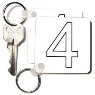 Number 4   Set Of 2 Key Chains Clothing