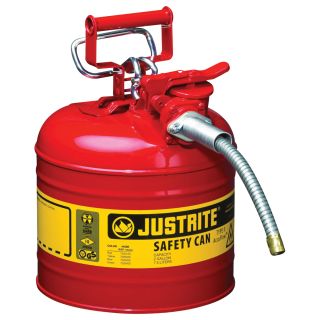 Justrite AccuFlow Type II Safety Fuel Can — 2-Gallon, Red, Model# 7220120  Fuel Cans
