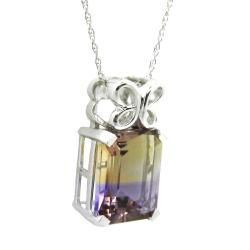 D'sire 10k White Gold Bi color Ametrine Butterfly Necklace Gemstone Necklaces