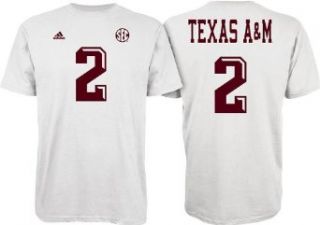 Johnny Manziel Texas A&M Aggies White Jersey Name and Number T shirt XX Large Clothing
