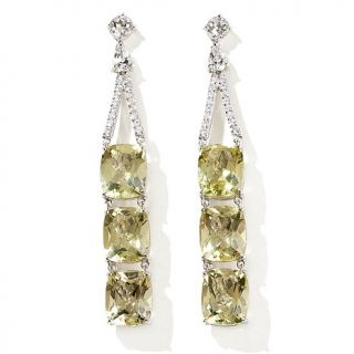 Yours by Loren 28.48ct Gemstone and White Topaz Sterling Silver Drop Earrings