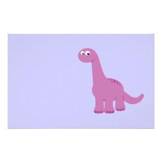 Purple Brontosaurus Dinosaur Stationery Design