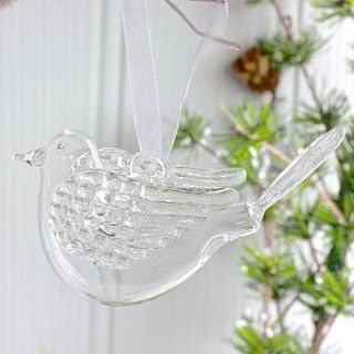 clear glass flying bird decoration by lisa angel homeware and gifts